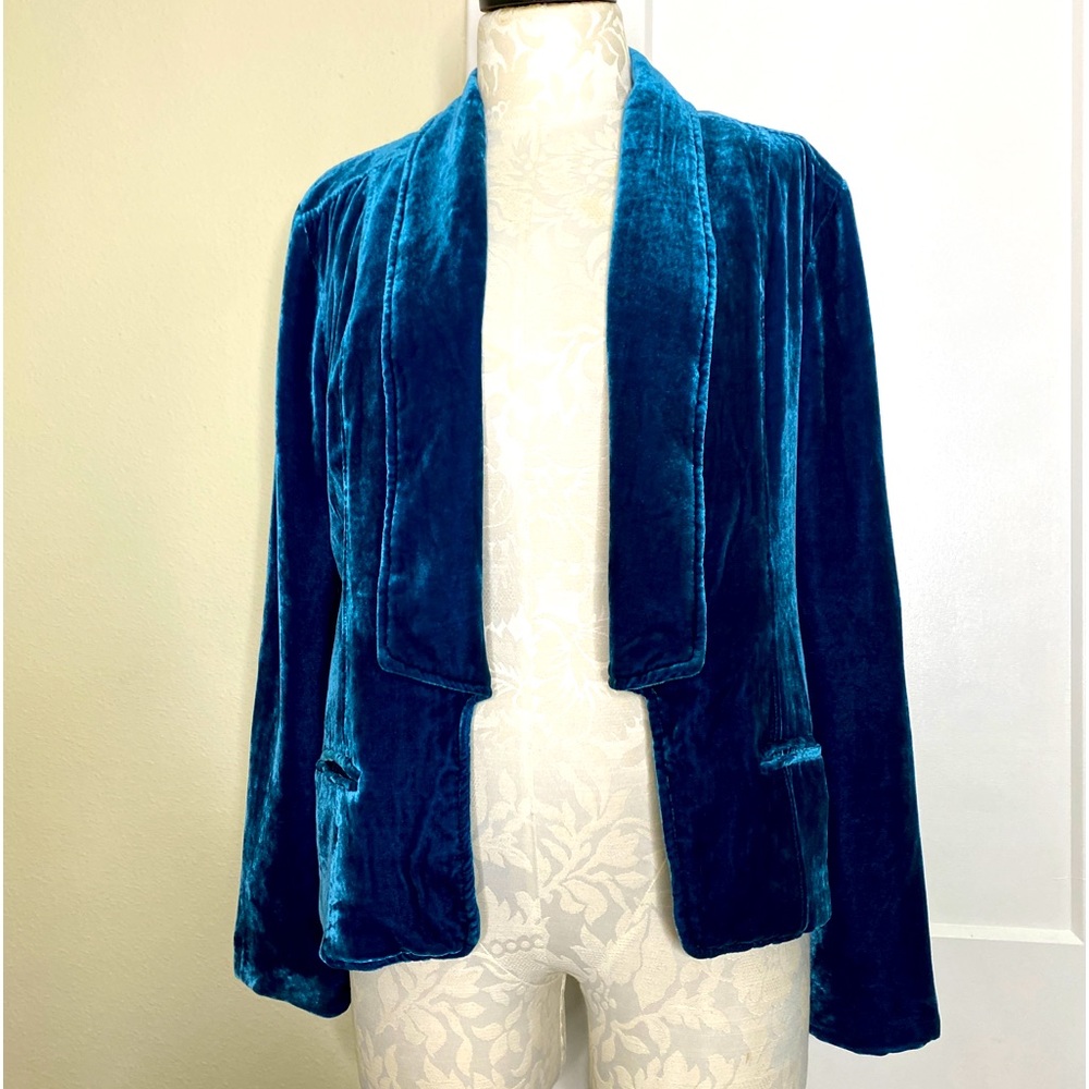 SUNDANCE “Je Ne Sais Quoi” Teal Velvet Blzer